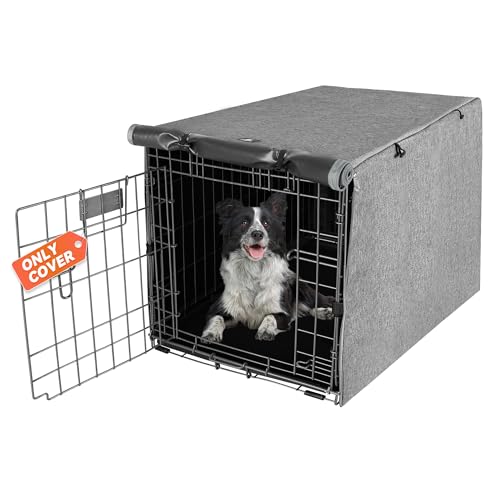 Double Door Dog Crate Cover (48.4"L x 30.3"W x 32.3"H / Grey)