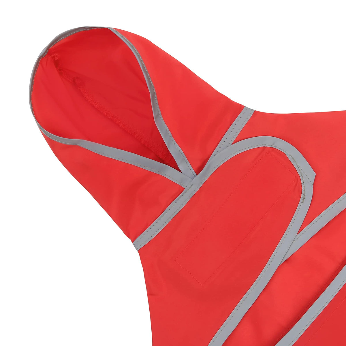 Dog Raincoat for Large Dogs Waterproof Jacket Hooded Rain Coats with Reflective Strips Leash Hole & Poncho Adjustable Fit (Red / Large)