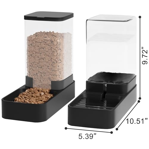Automatic Cat Feeder and Water Dispenser in Set with Pet Food Bowl