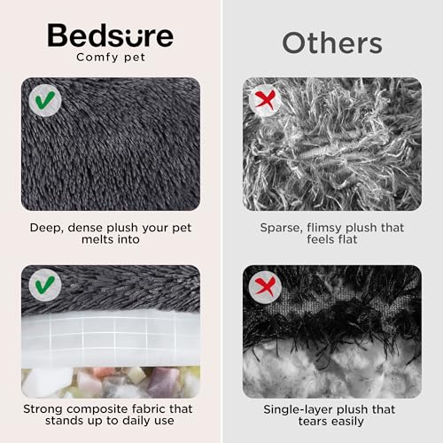 SupportMax® Calming Dog Bed Medium Size Dog Washable Pet Bed (Dark Grey / M PLUS(33x33x7))