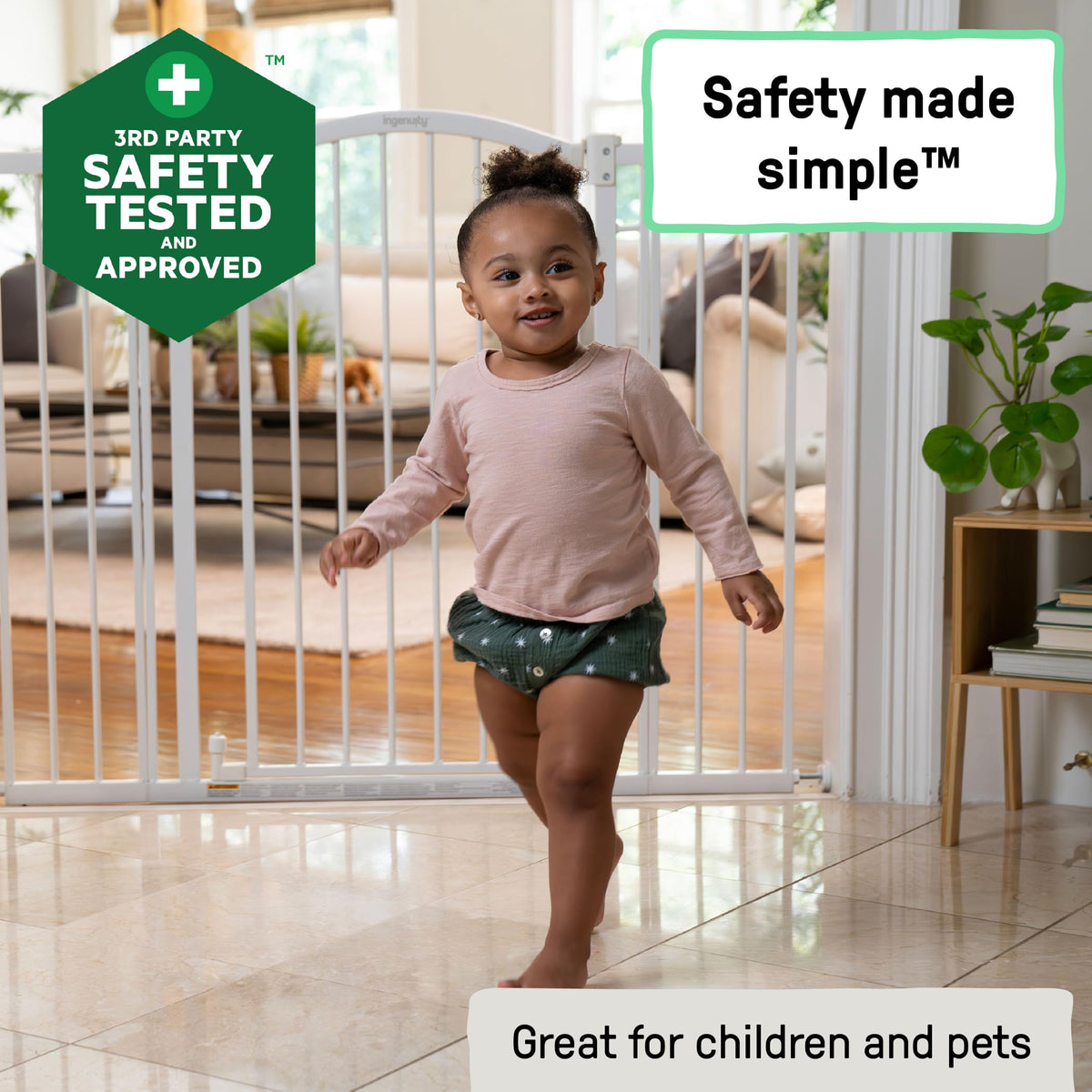 Extra Tall & Wide Safety Pet and Baby Gate (White / 29.5"-53" W x 38" H)
