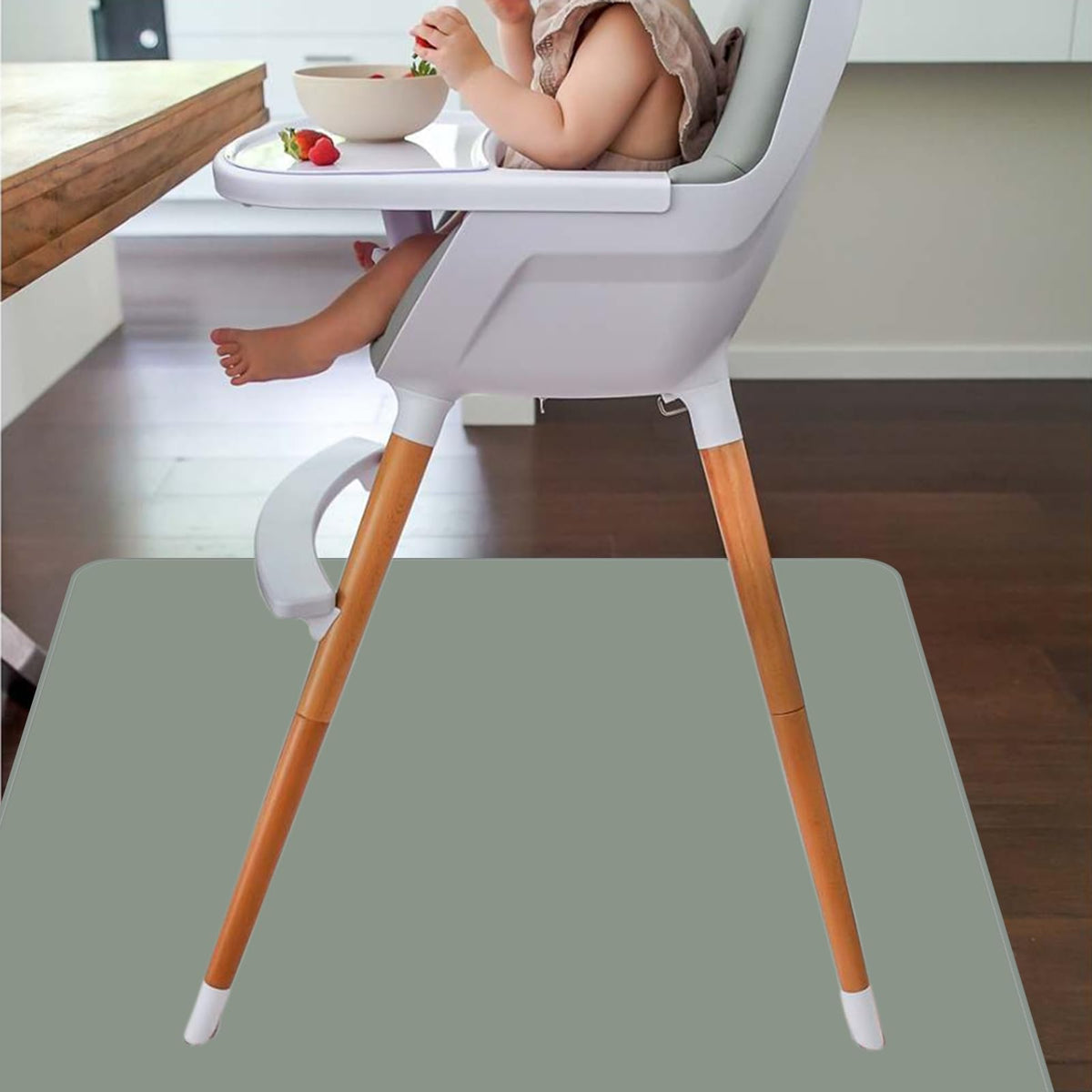 Splat Mat for Under High Chair (Gray)