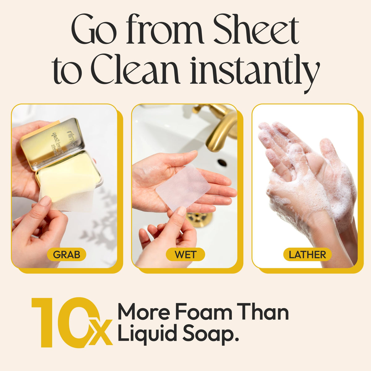 Paper Soap Sheets Tin for Traveling (Lemon Pack of 3)