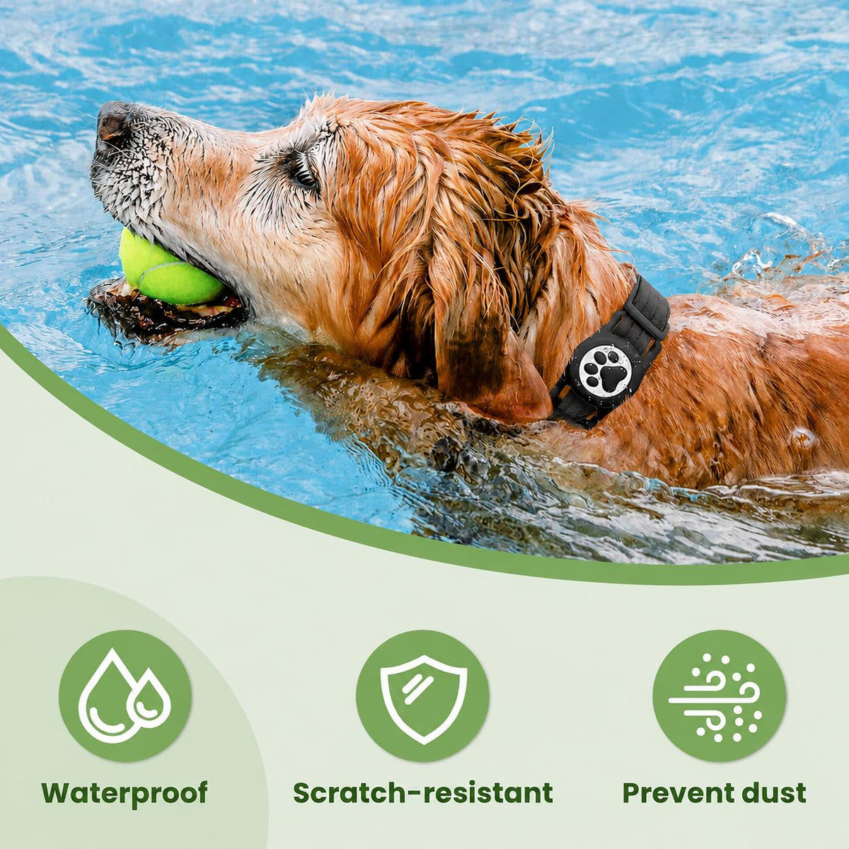 Dog Tracker with Apple Find My (Black)