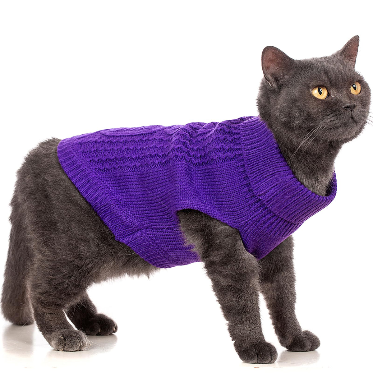 Cat Sweater Stretchy (Deep purple / X-Small)