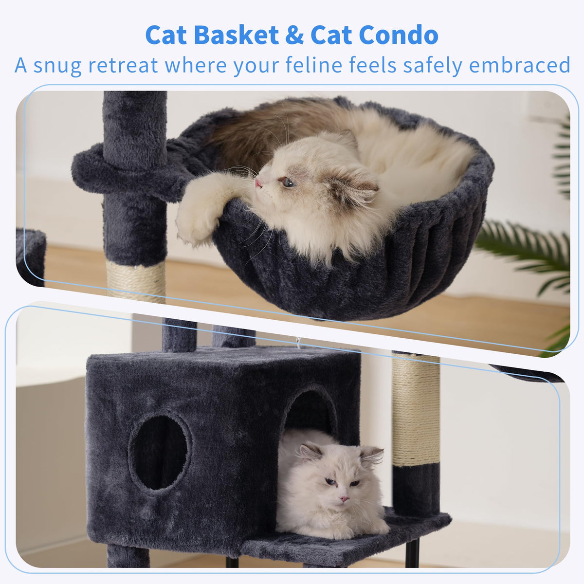 Cat Tree with Toy (Smoky Gray / 49 inch)