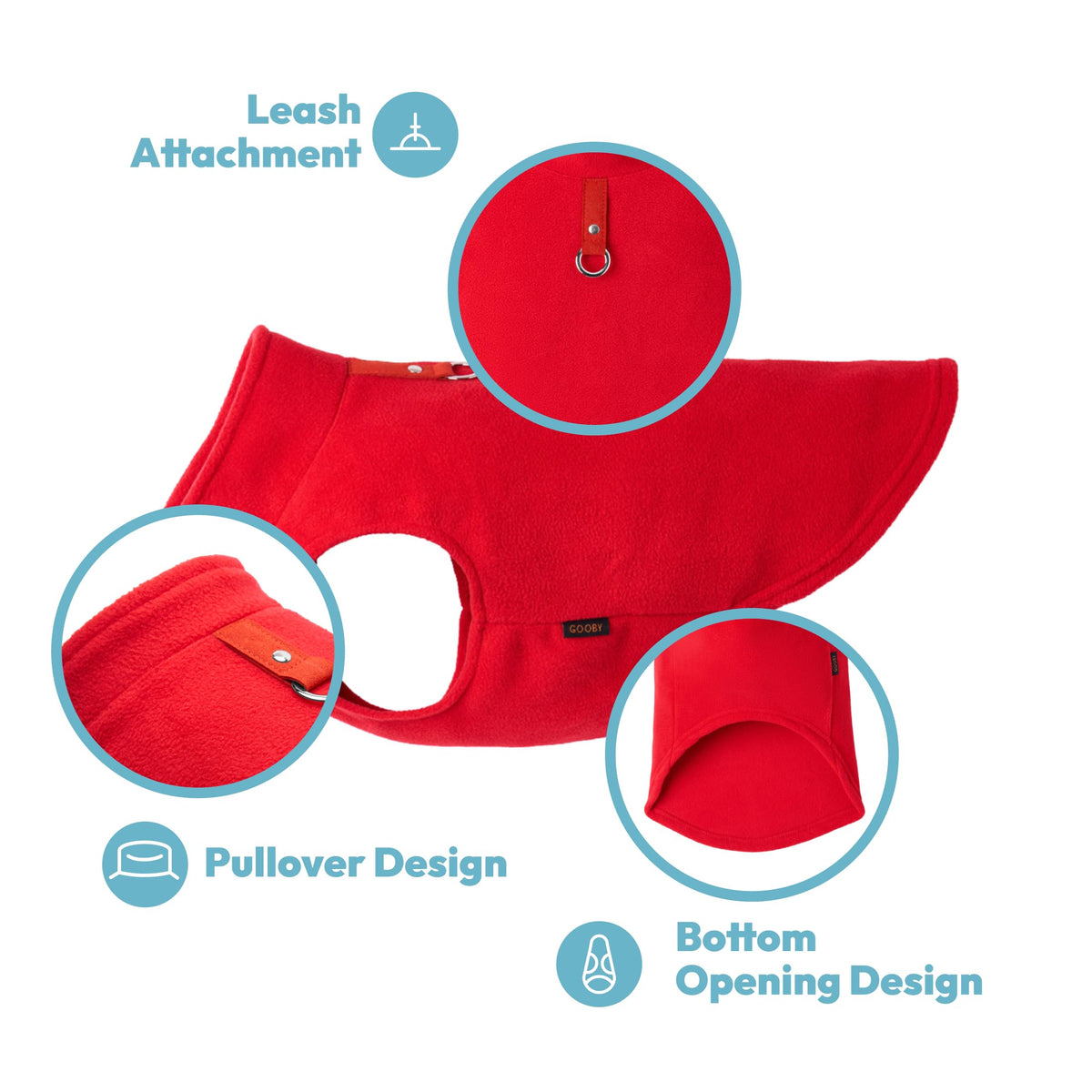 Fleece Vest Dog Sweater (Turquoise / Large (Around 18-lb))