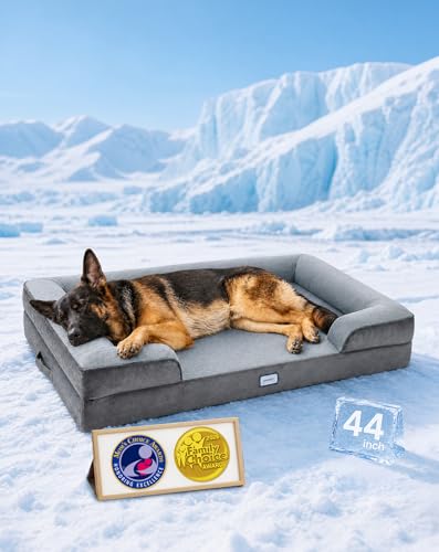 Orthopedic Cooling Dog Bed Couch (44" x 29" x 7" C / 01-Gray)