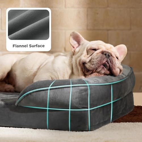 Orthopedic Dog Bed Medium Size Dogs (Dark Grey / 28"l X 23"w X 6.5"th)
