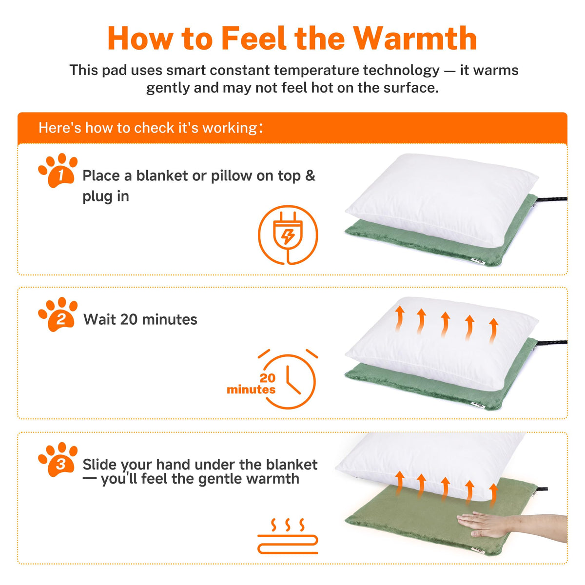Dog Heating Pad (Sage Green / L: 35.0"x 24.0")
