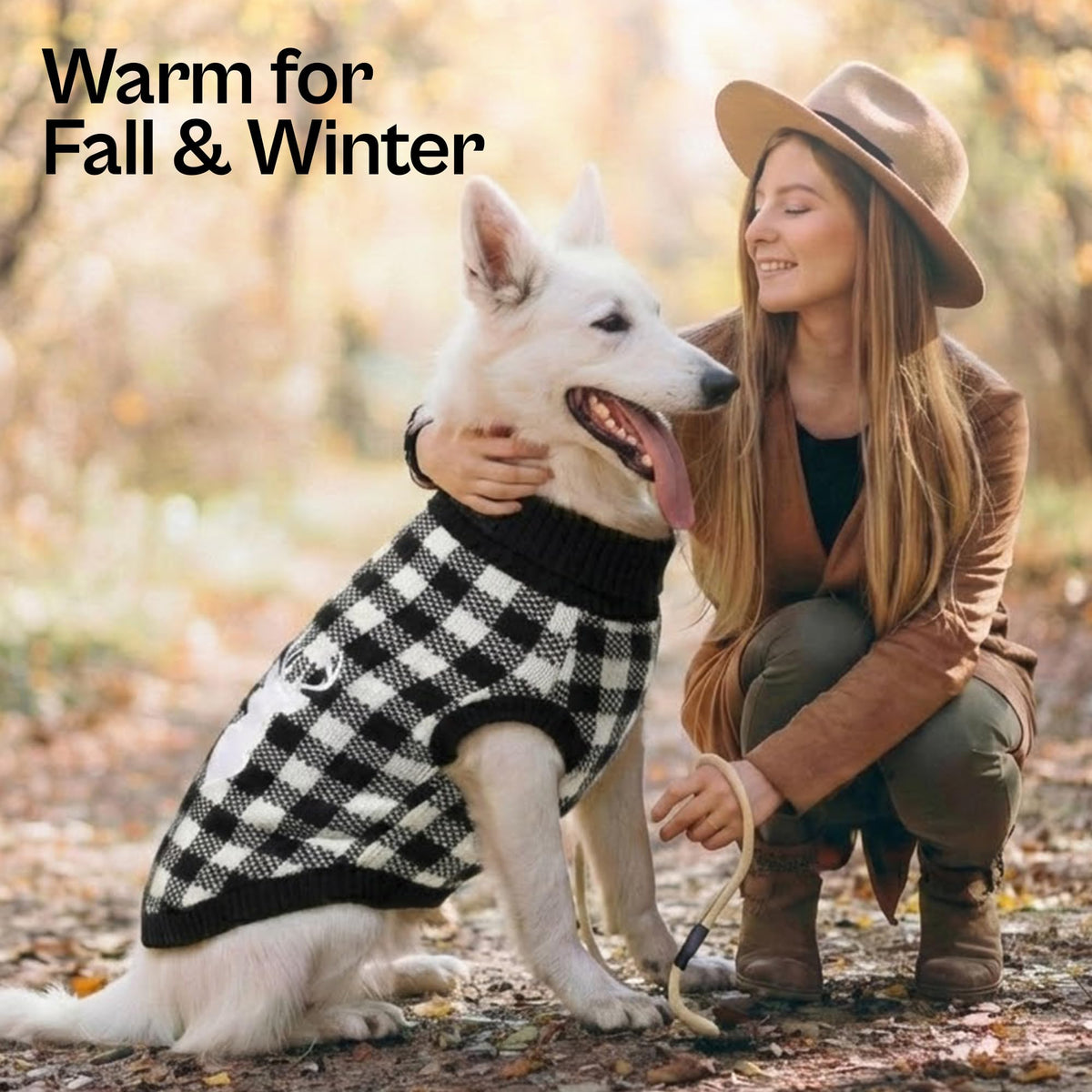 Dog Sweaters Pullover (L / Checkered Black-n-White)