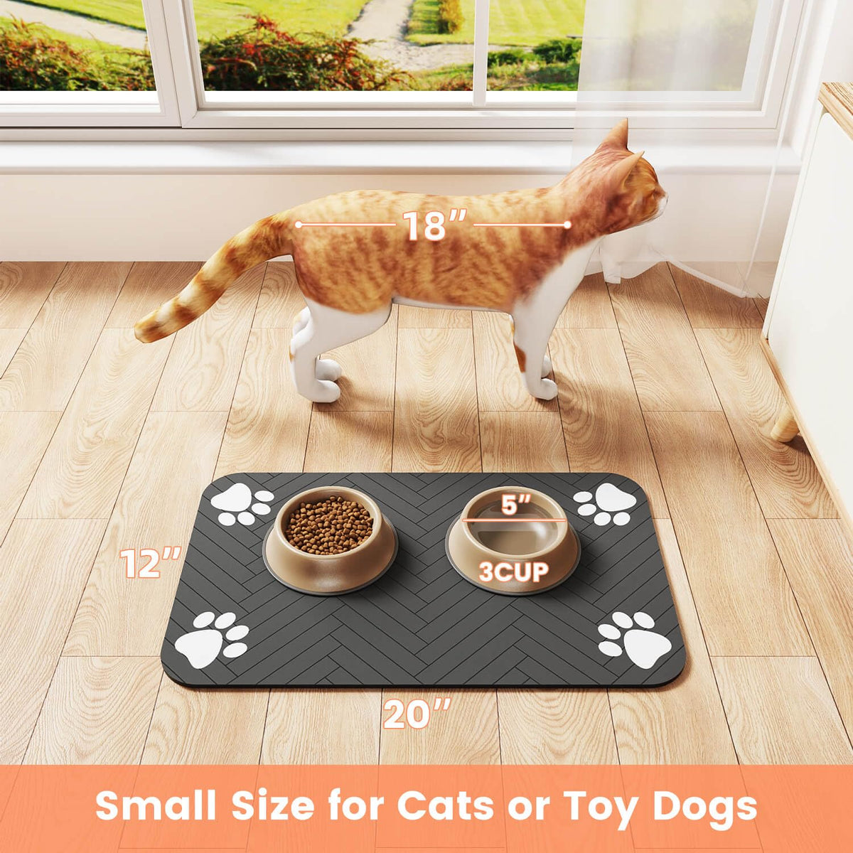 Pet Feeding Mat (Navy Blue / 24"L x 16"W)