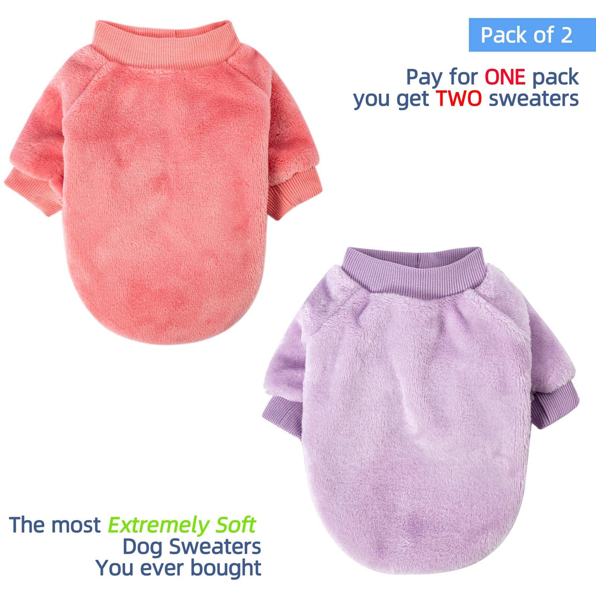 Dog Sweaters 2 (Pink,Light purple / XX-Small)