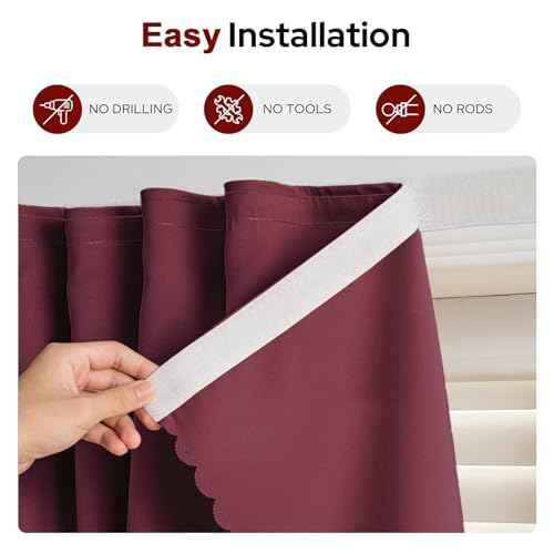 Adhesive Curtain (35"W x 71"L (Pack of 2) / Burgundy)