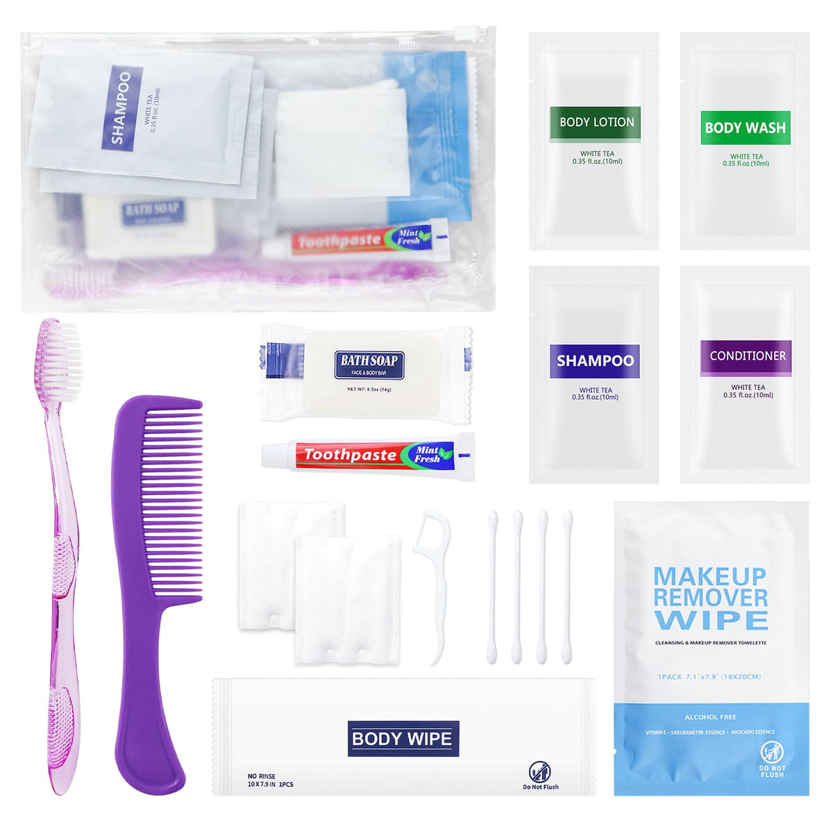 5 Kits Travel Toiletry Kit Bulk (pack of 5)
