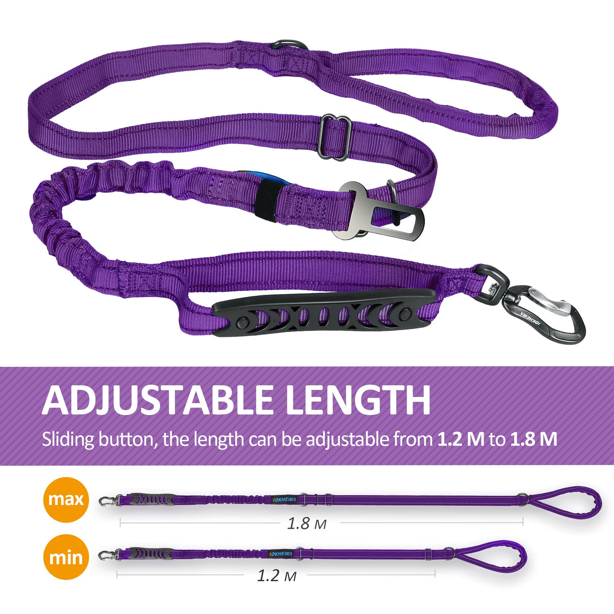 Multifunctional Dog Leash for Large and Medium Dogs (Purple)
