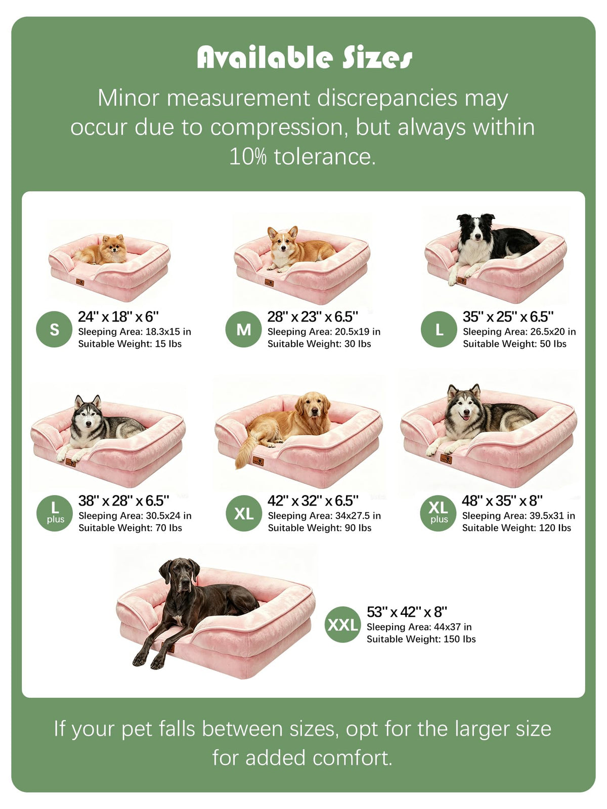 Orthopedic Dog Bed with Sides (38.0"L x 28.0"W x 6.5"Th / Pink)