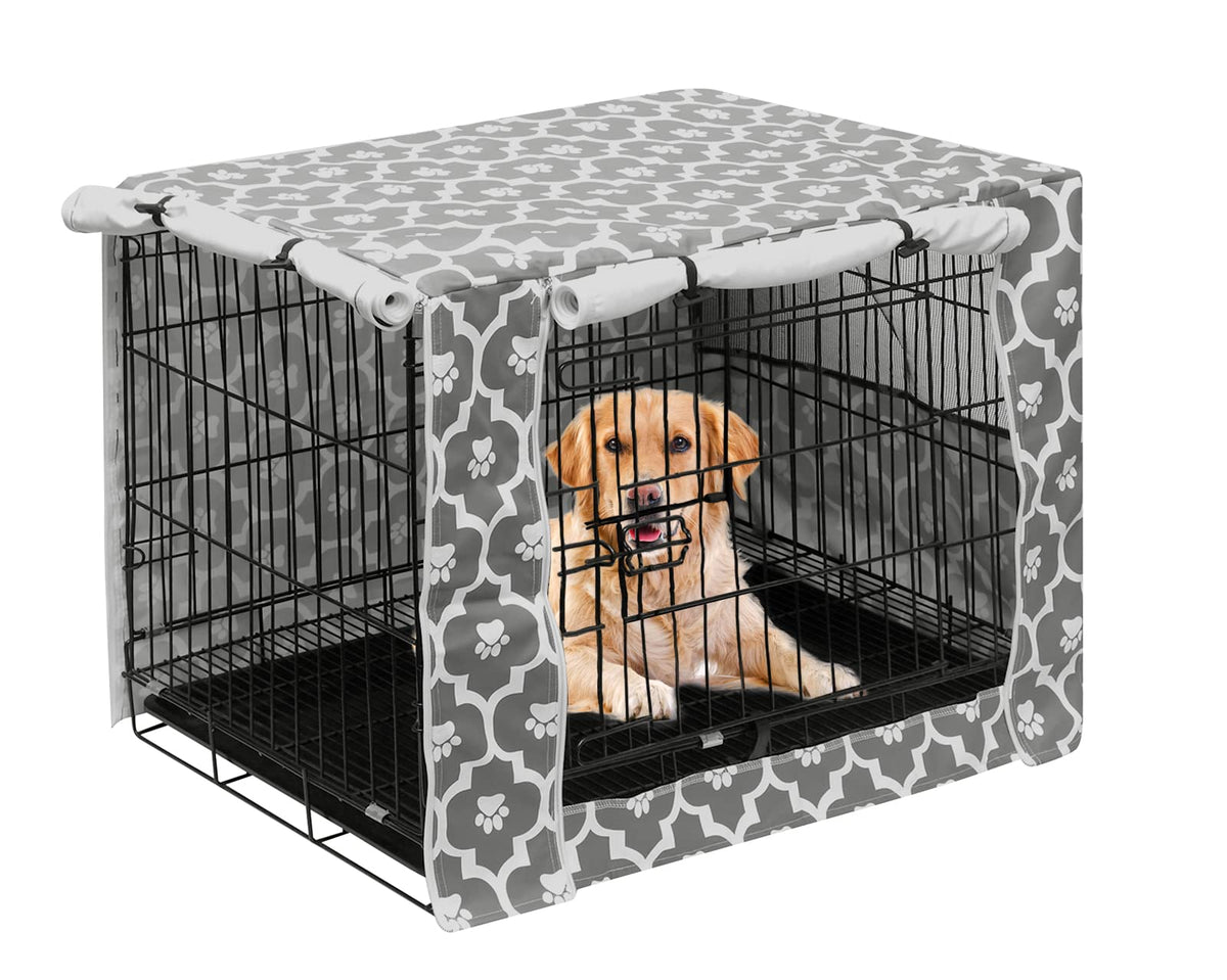 Dog Crate Cover Durable Polyester Pet Kennel Cover Universal Fit for Wire Dog Crate (36.0"L x 23.0"W x 25.0"H / Gray Soles)