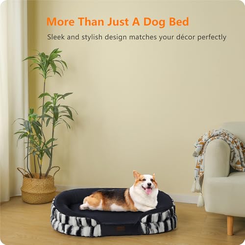 Orthopedic Waterproof Medium Dog Bed Sofa (Tie-dye Grey / Medium(36 x 25.5 x 6 inch))