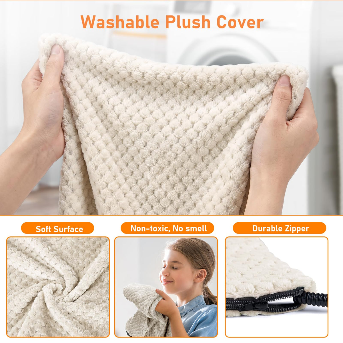 Pet Heating Pad for Cats & Dogs (L: 35" x 24" / Beige)
