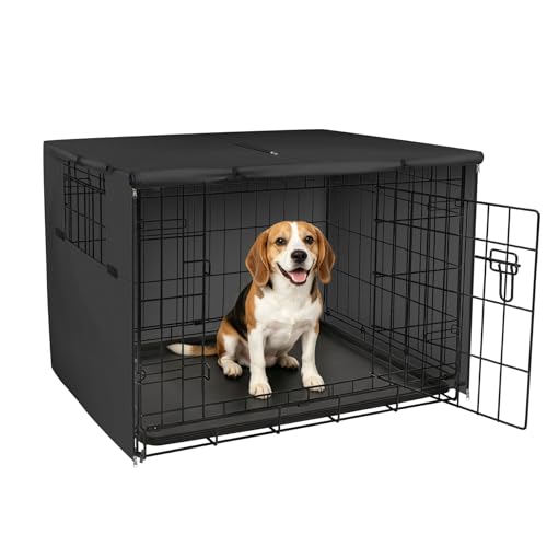 Dog Crate Cover (Black / 91 cm L x 58 cm W x 64 cm H)