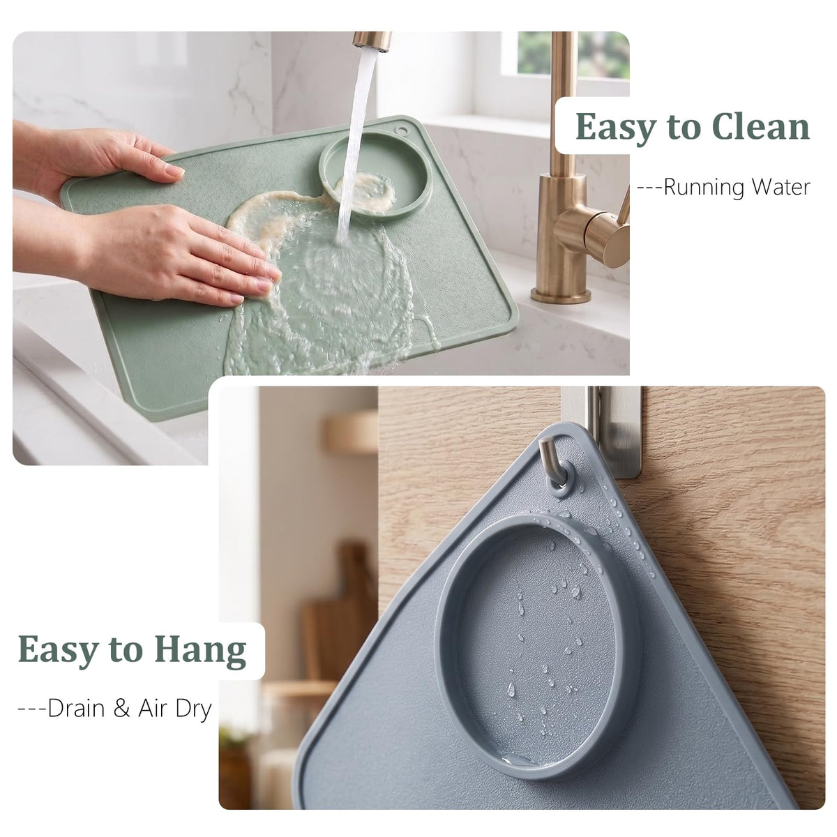 Silicone Baby Placemats for Kids (Green Blue)