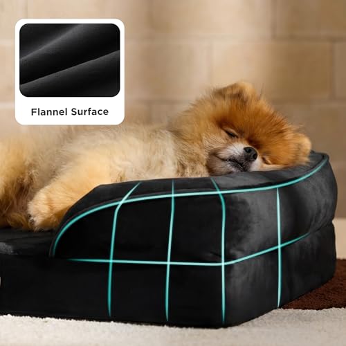 Orthopedic Dog Beds for Small Dogs Washable Original Design (Black / 24"l X 18"w X 6"th)