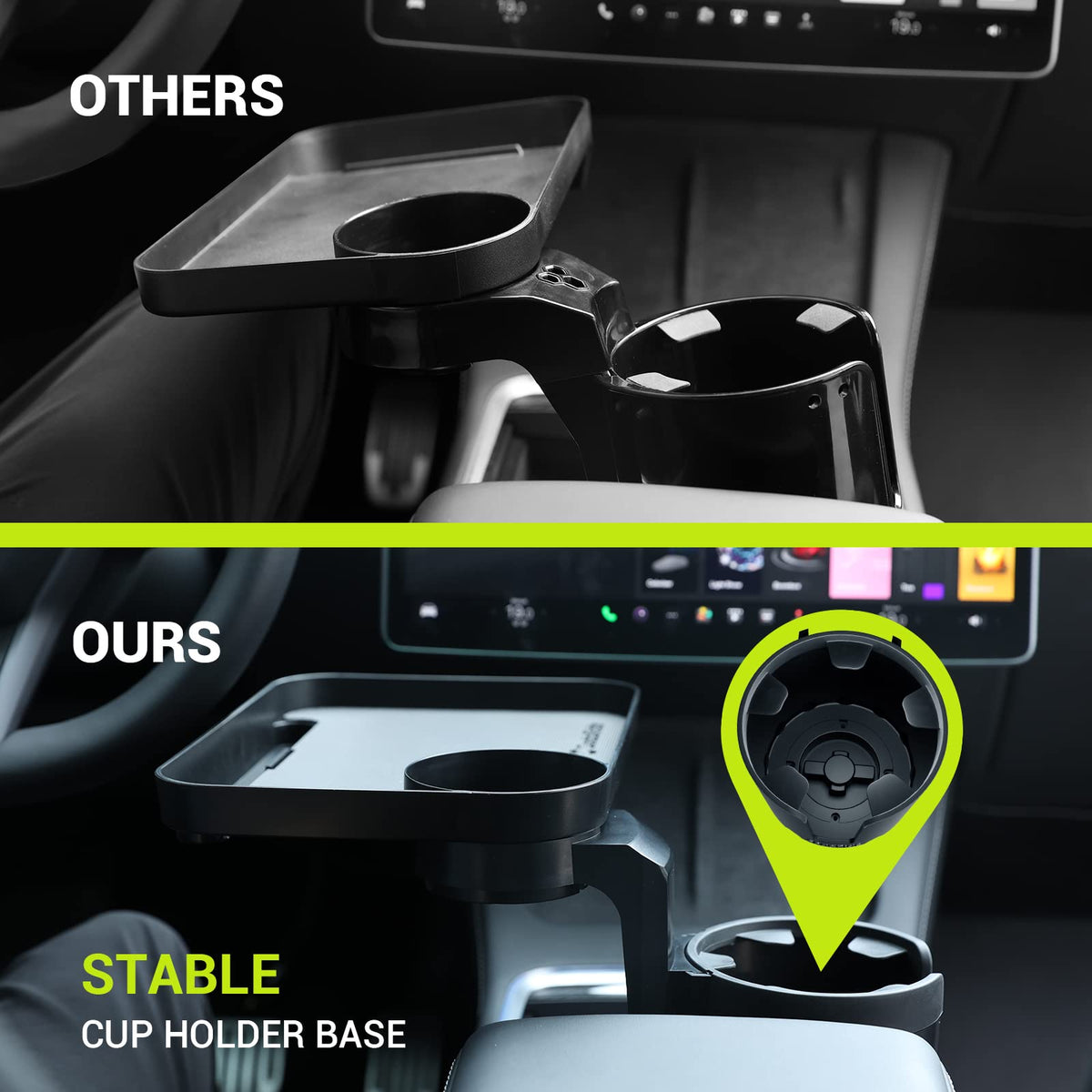 Car Cup Holder Tray (1 cup holder + 1 tray)