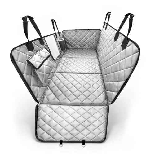 Hard Bottom Car Seat Cover for Dog (Upgraded Gray / For Full Size Truck)