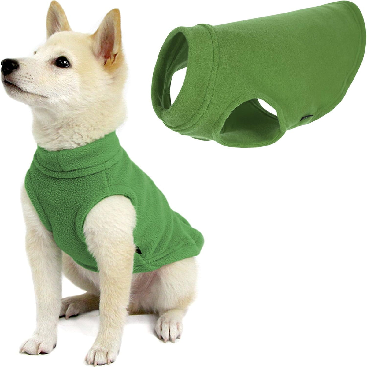 Stretch Fleece Vest Dog Sweater (X-Small Length (7") / Grass Green)