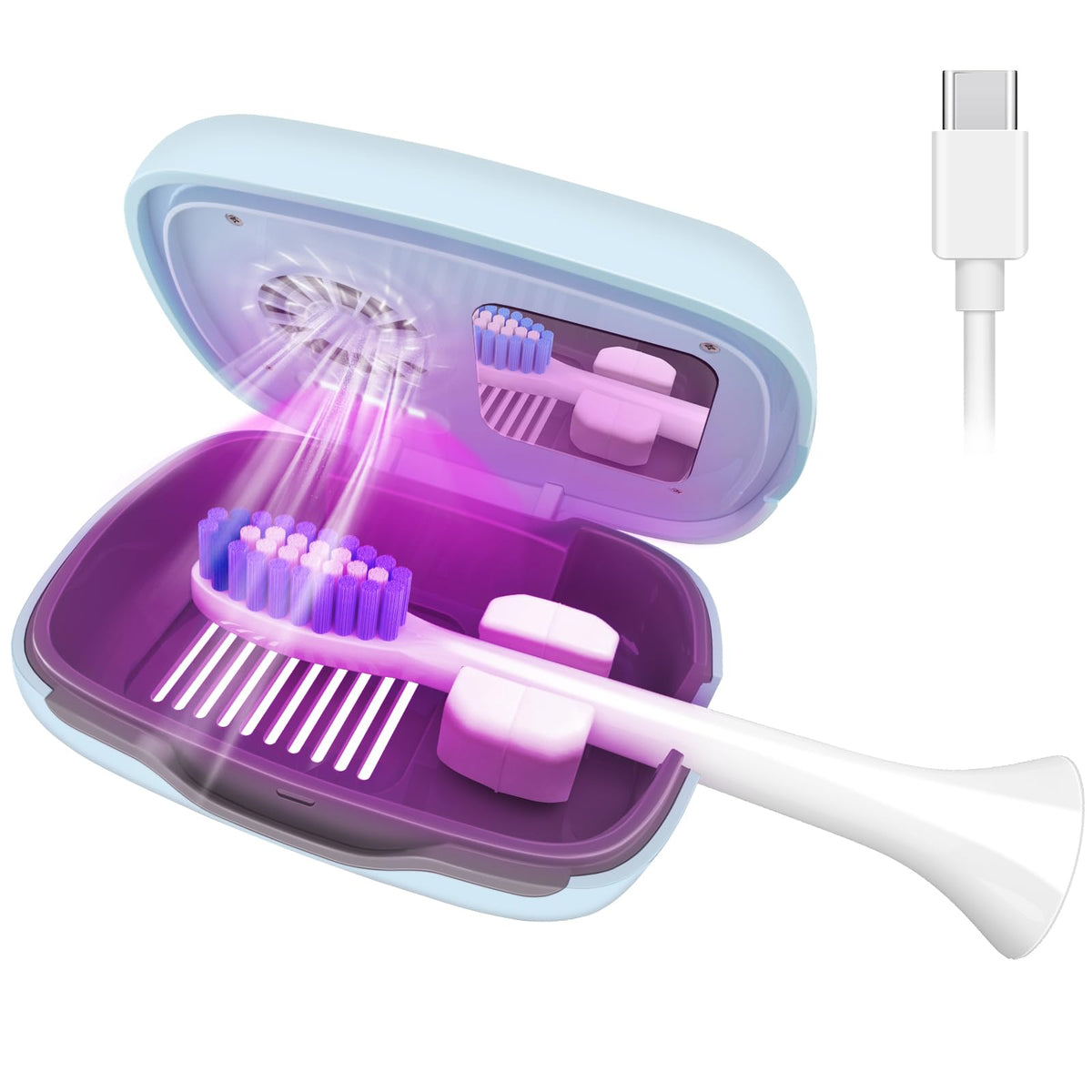 Toothbrush Covers Case and Holder (Blue)