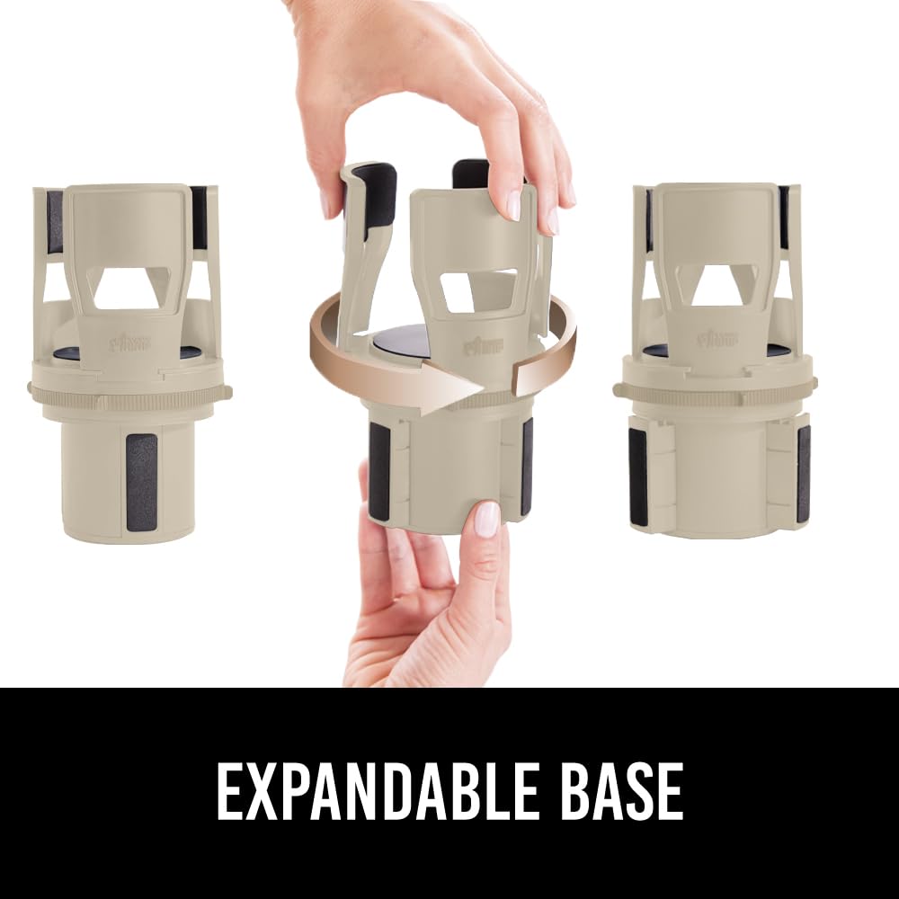 Patent Pending Adjustable Car Cup Holder Expander (Tan)