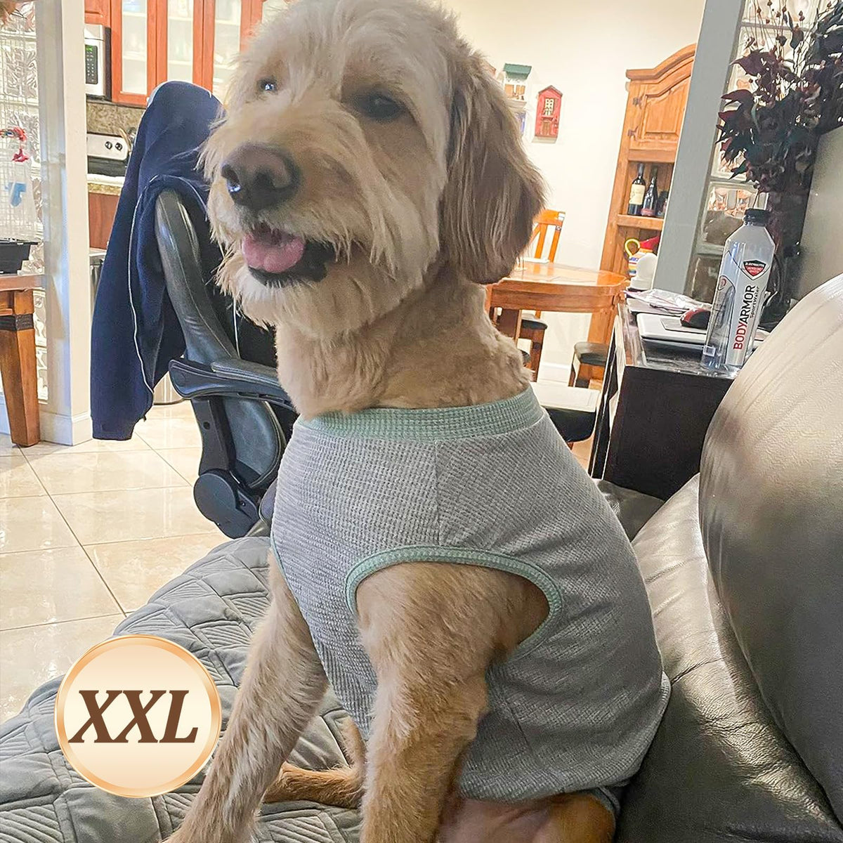 2Pack Waffle Dog Shirt for Medium Large Dogs Soft Dog Sweater (XX-Large (28-50lbs) / 2Pack(Pink+Grey))
