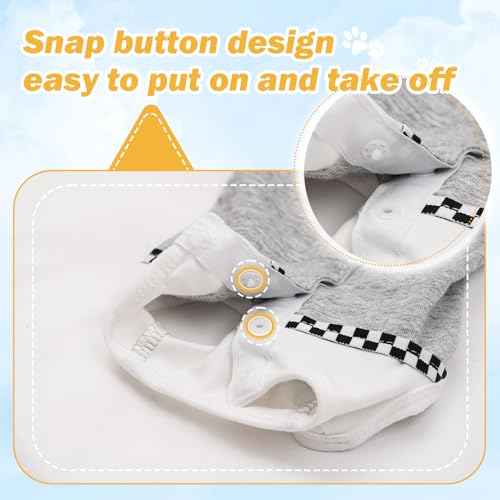 Dog Surgical Suit (XX-Small / grey and white)