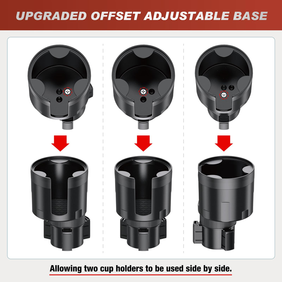 Cup Holder Expander for Car (Cup Holder+No Tray)