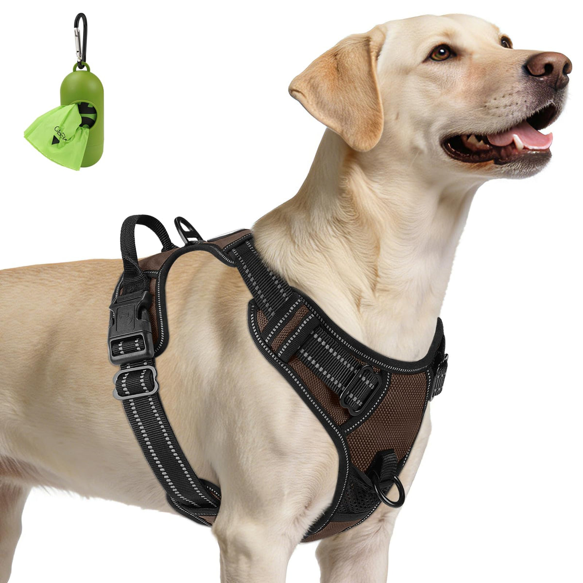 No Pull Dog Harness for Large Dogs (Large / Brown)