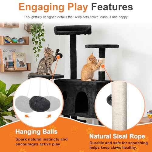 70" Cat Tree Tower (Dark Gray)