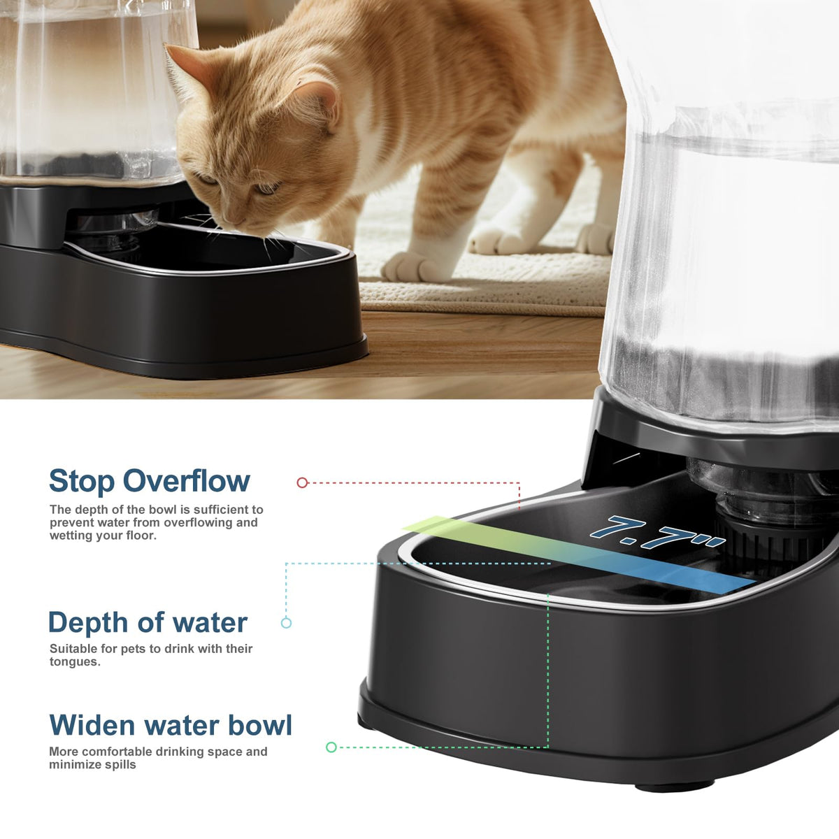 Automatic Dog Water Dispenser (Dark / 1 Gallon)