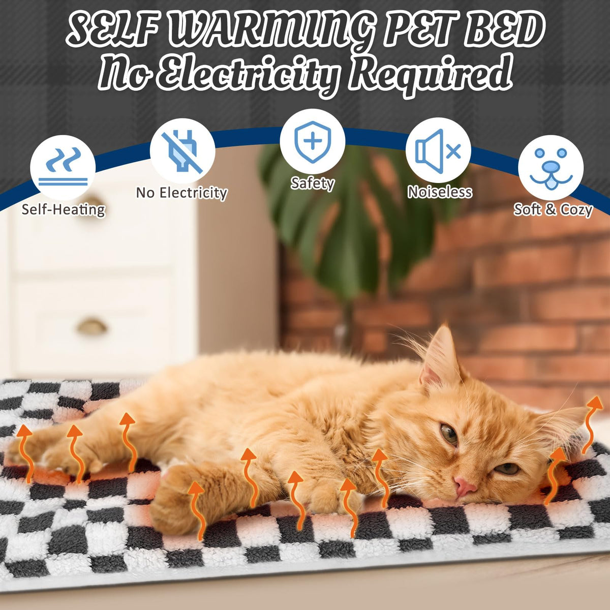 2 Pack Self Warming Cat Dog Bed Pad (Dark Grey / 21" X 14")