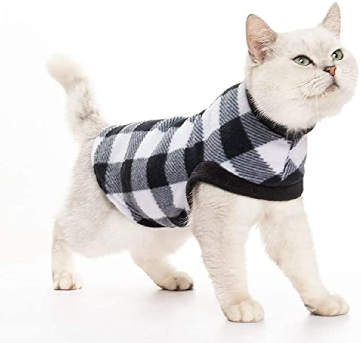 Cat Sweater Warm Fleece Pet Clothes for Cats Only (Black / Small)