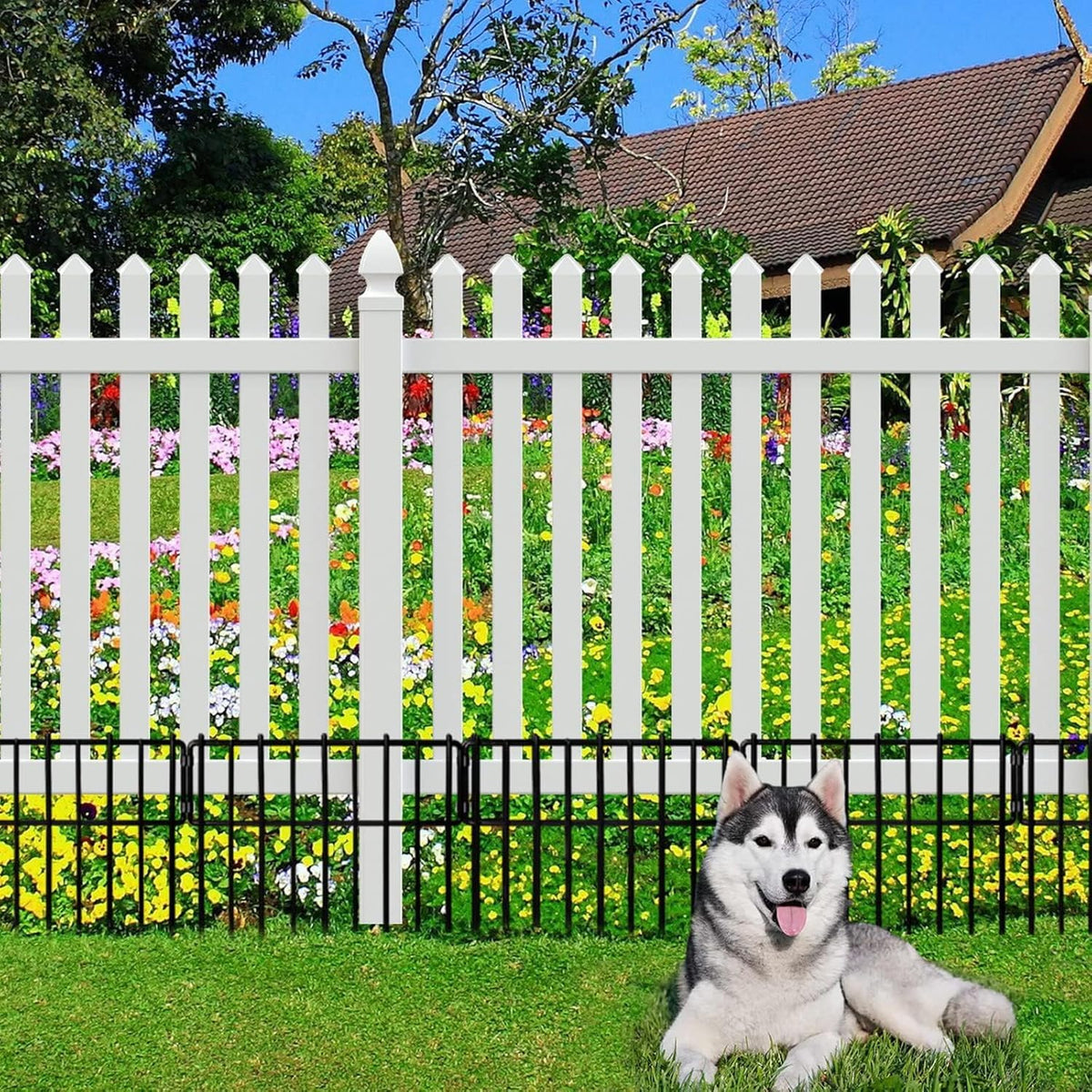 30 Pack Animal Barrier Fence (Black / 30 Pack,30Ft)