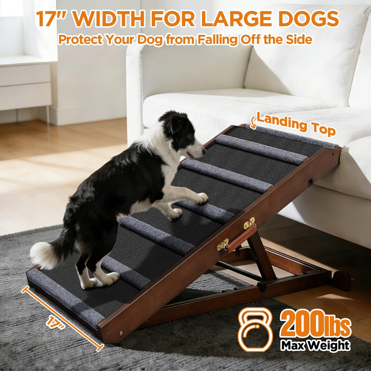 Dog Ramp for Bed (Black / Large)