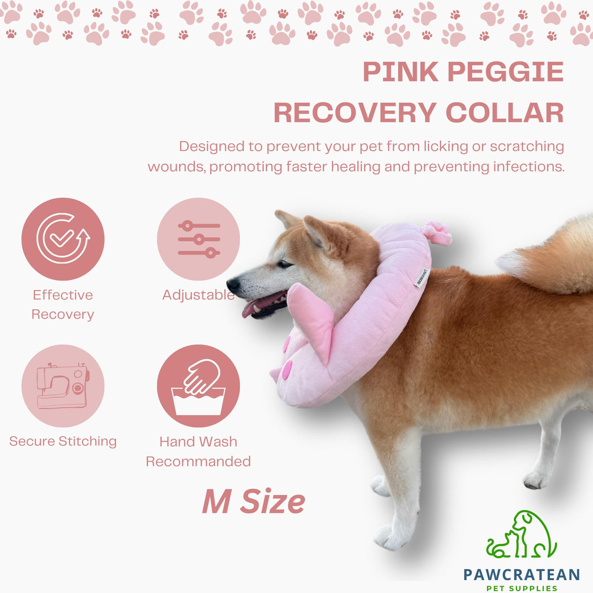 Adjustable Comfy Flower Style Elizabeth Collar for Cats Puppies Soft Recovery Cone Pet Protective Neck Collar (Pink Pig (Open Ring) / Medium)