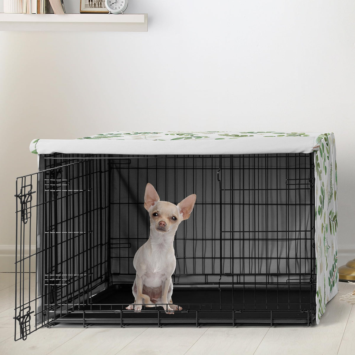 24in. Small Dog Crate Cover (Green Botanical / 24.0"L x 20.0"W x 18.5"H)