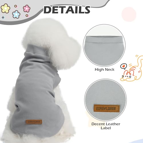 Cat Sweater Warm Fleece Pet Clothes for Cats Only (Grey / Large)