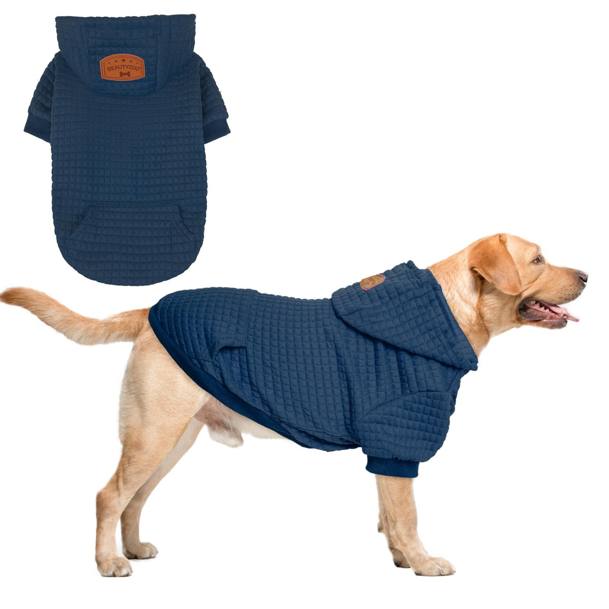 Dog Hoodies Sweater for Large Dogs (Navy Blue / XL (Back: 24",Chest: 34", Neck: 21"))