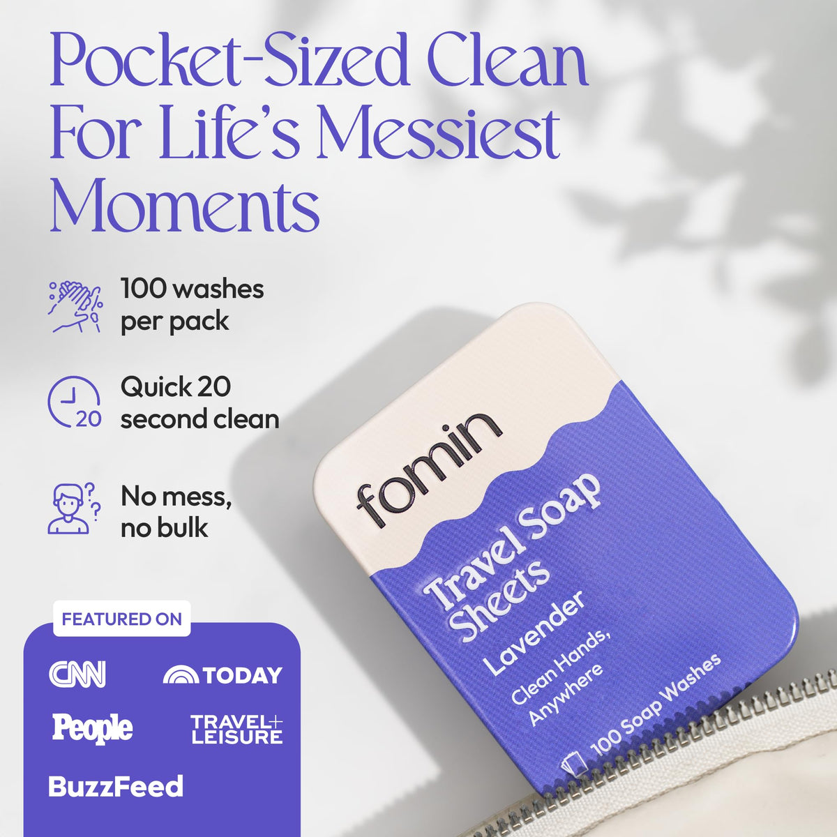 Paper Soap Sheets for Traveling (Lavender)