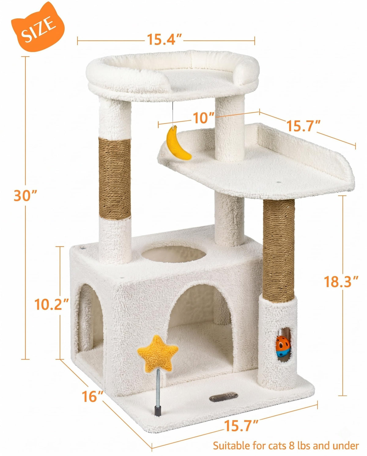 Small Cat Tree for Kittens (Beige / Small 30")