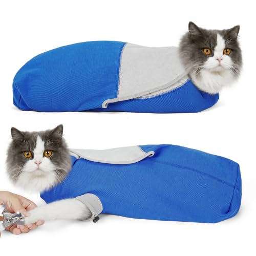 Cat Wrap for Cutting Nails (S(5-10lbs) / Blue)