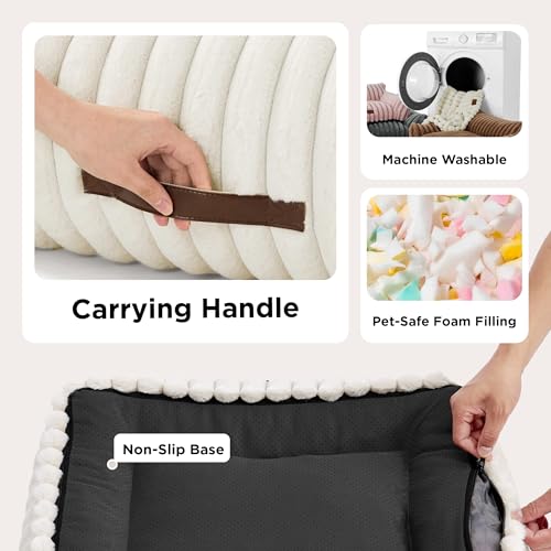 ComfyFleece® Shown on TV Fluffy Cute Cat Couch for Pets (24x18x10" / Cream)